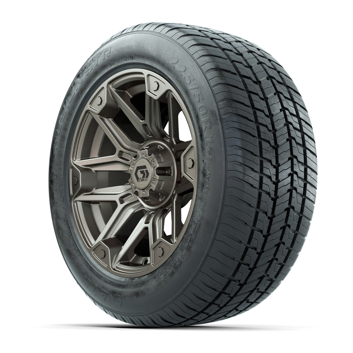 GTW® Graffiti Satin Bronze 14" Wheels with 255/50-R14 Fusion STR DOT Approved Street Tires - Full Set