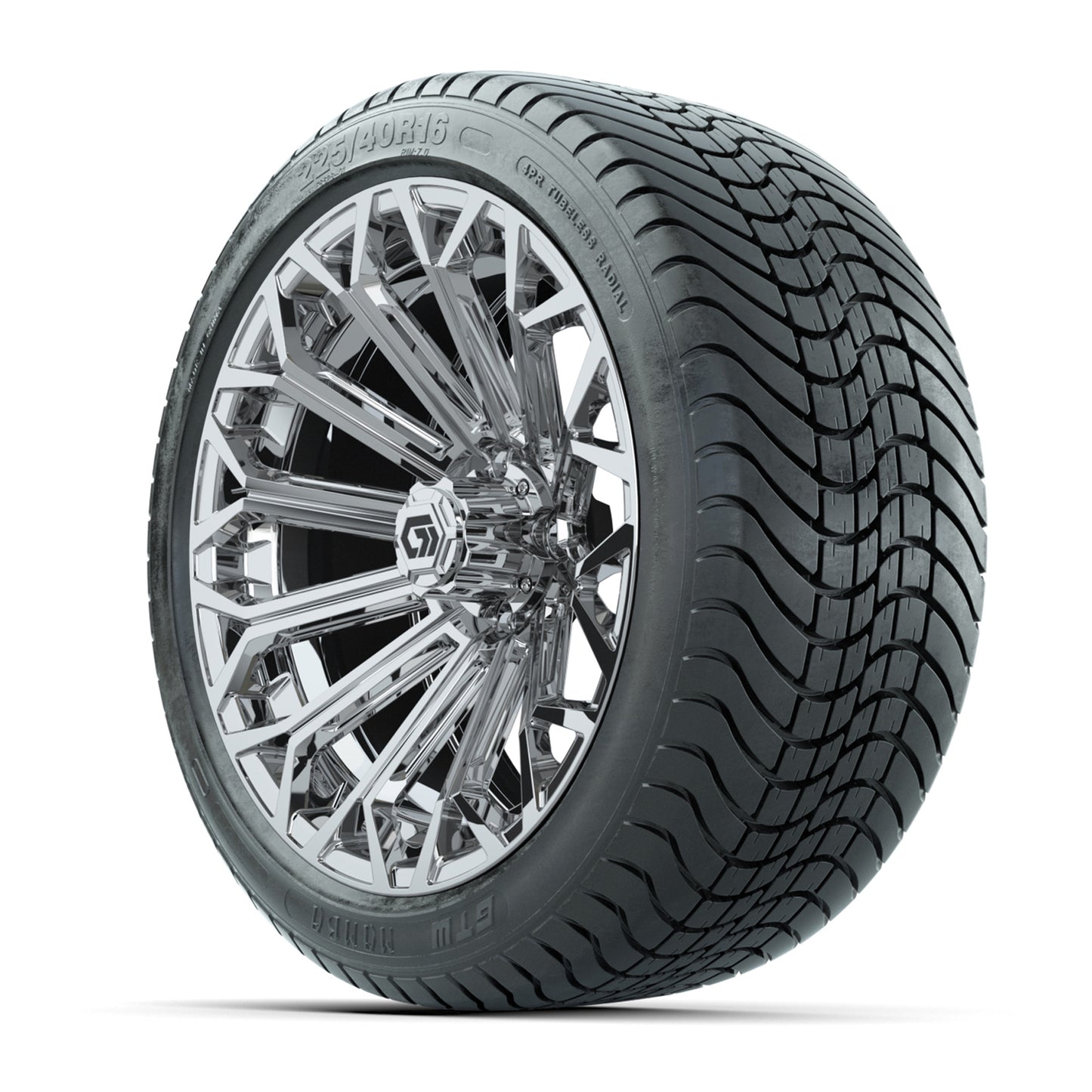 GTW® Phantom Chrome 16" Wheels with 225/40-R16 Mamba Street Tires - Full Set