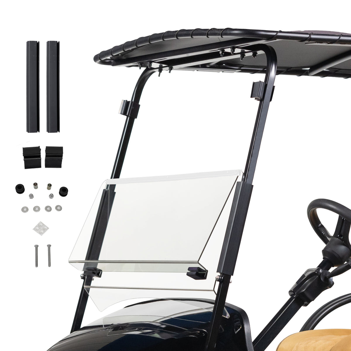 Clear E-Z-GO TXT Bolt Folding Windshield (Years 1994-2013)