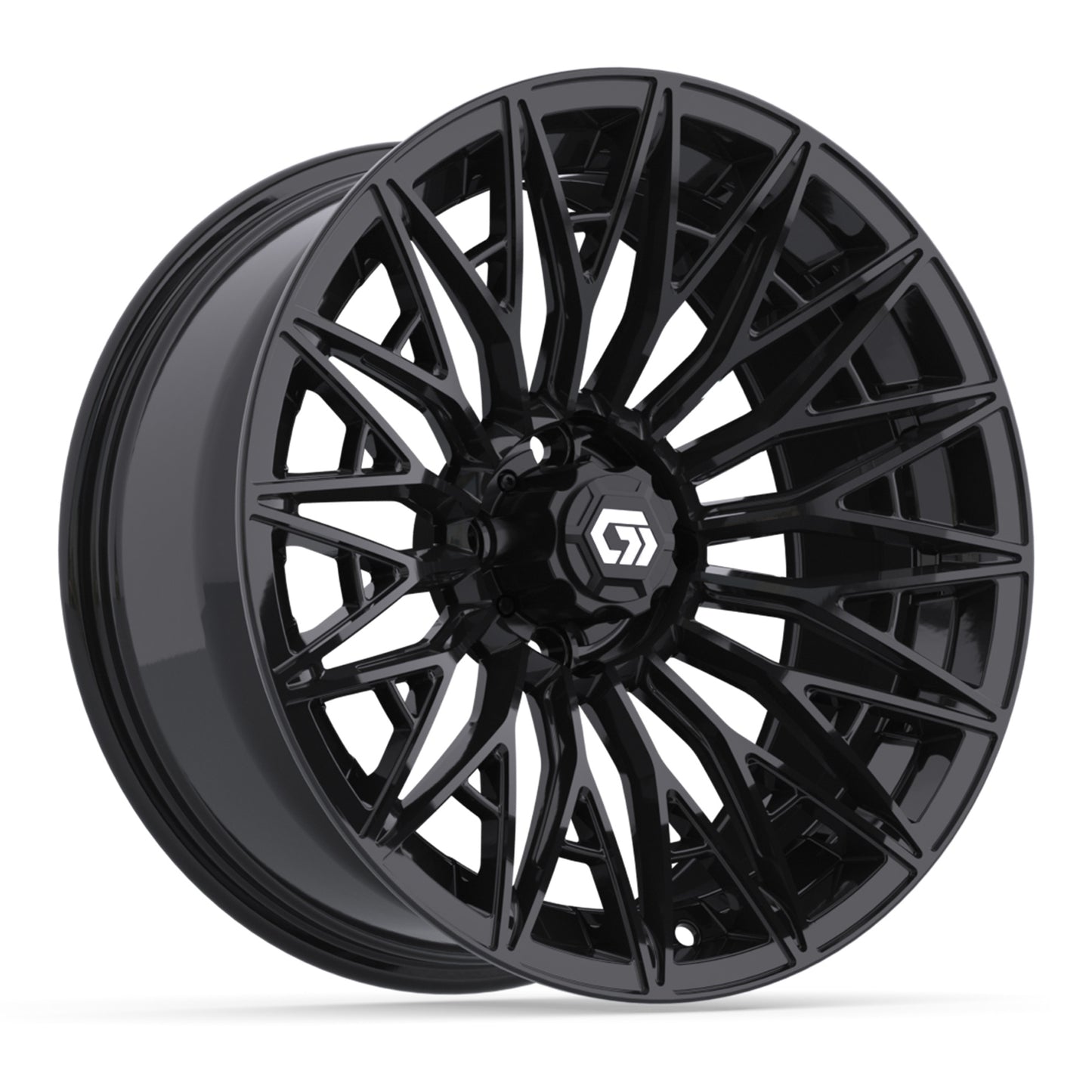GTW® Blur Gloss Black 16" Golf Cart Wheel - Single
