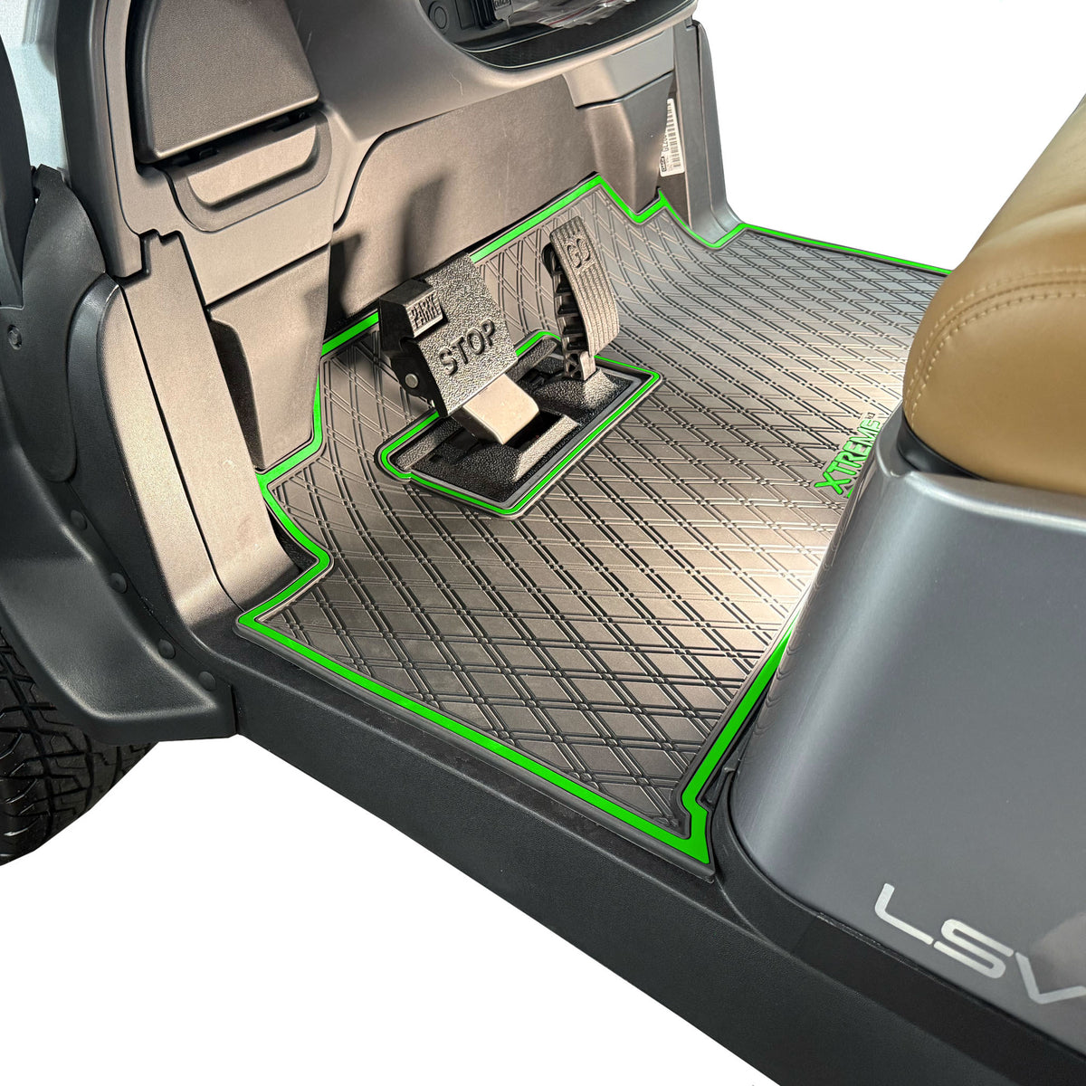 Xtreme Mats Club Car Onward & Tempo Floor Mat | Full Coverage Black & Green | 2026-Up