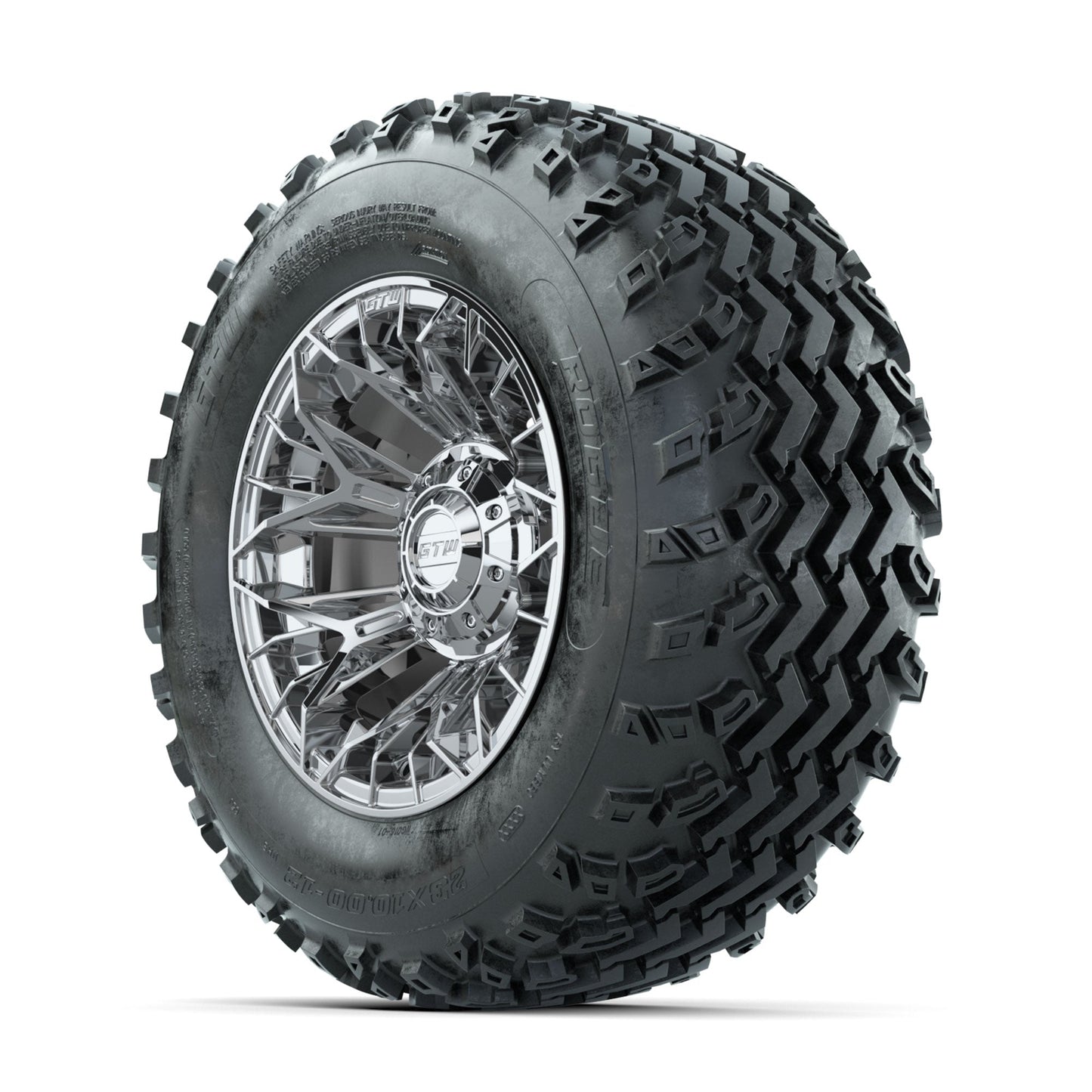 GTW Stellar Chrome 12 in Wheels with 23x10.00-12 Rogue All Terrain Tires Full Set
