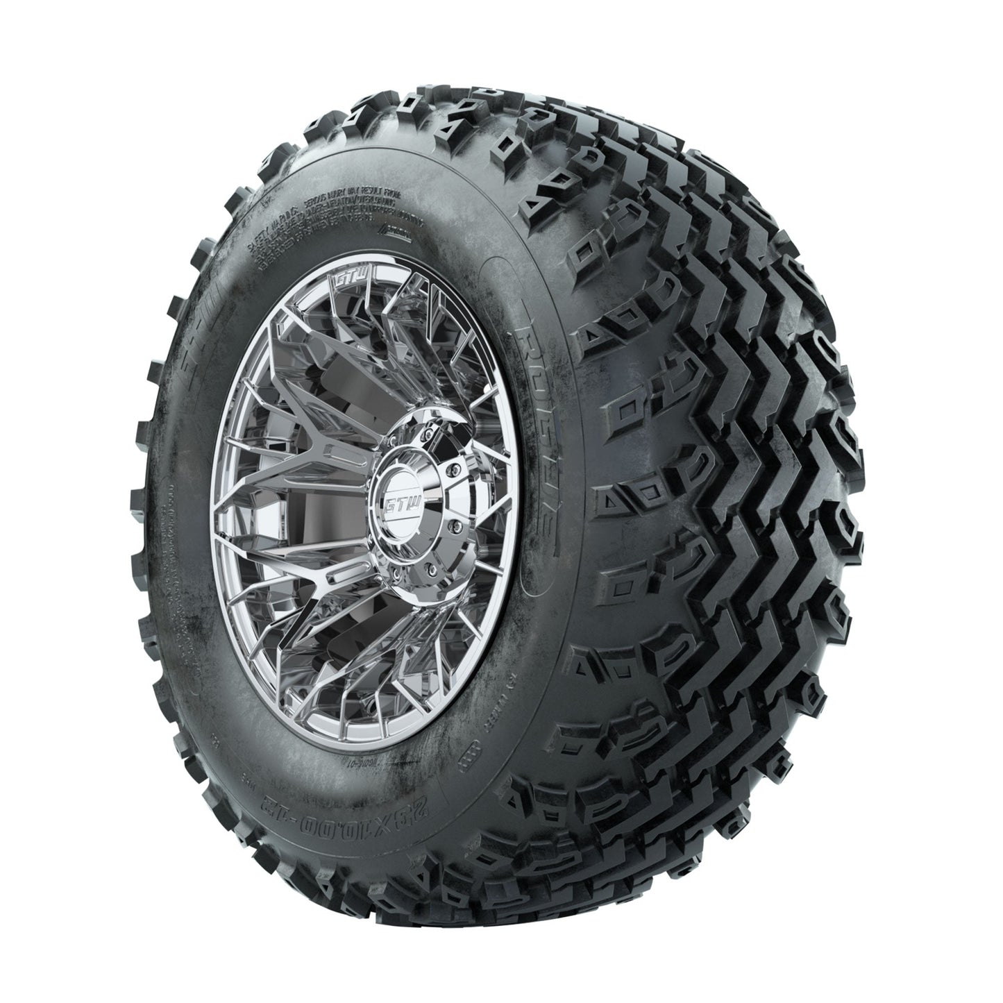 GTW Stellar Chrome 12 in Wheels with 23x10.00-12 Rogue All Terrain Tires Full Set