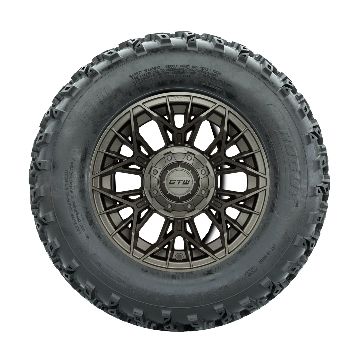 GTW Stellar Matte Bronze 12 in Wheels with 23x10.00-12 Rogue All Terrain Tires Full Set