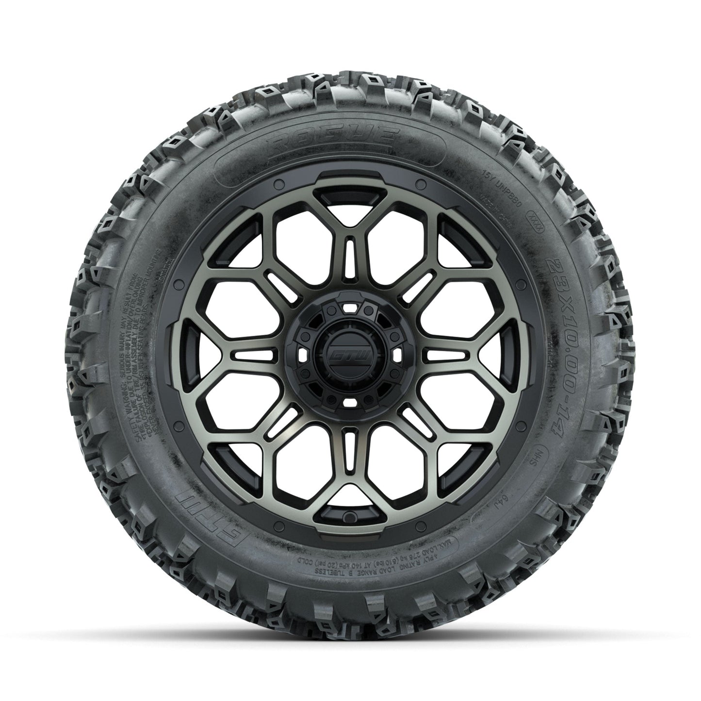 GTW Bravo Bronze/Black 14 in Wheels with 23x10.00-14 Rogue All Terrain Tires Full Set