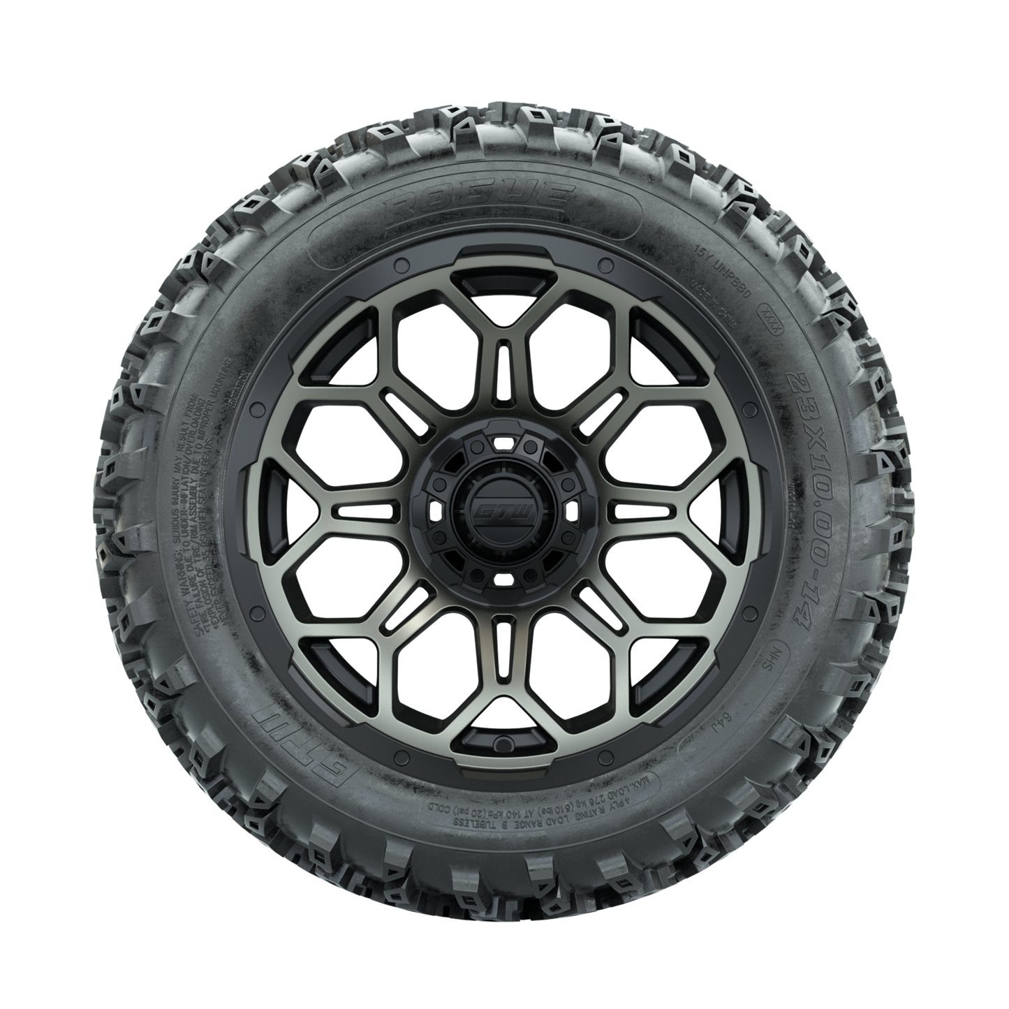 GTW Bravo Bronze/Black 14 in Wheels with 23x10.00-14 Rogue All Terrain Tires Full Set