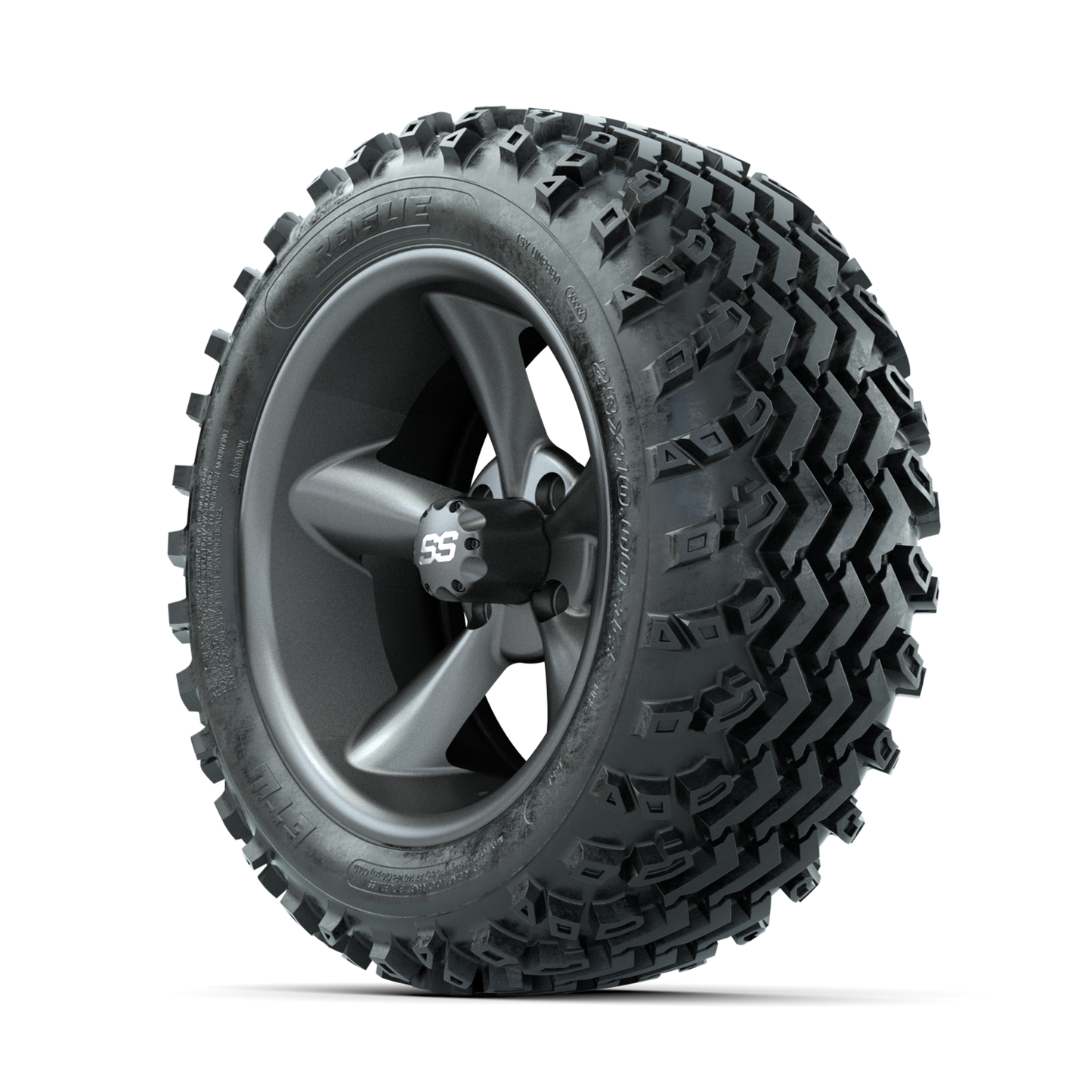 GTW Godfather Matte Grey 14 in Wheels with 23x10.00-14 Rogue All Terrain Tires Full Set