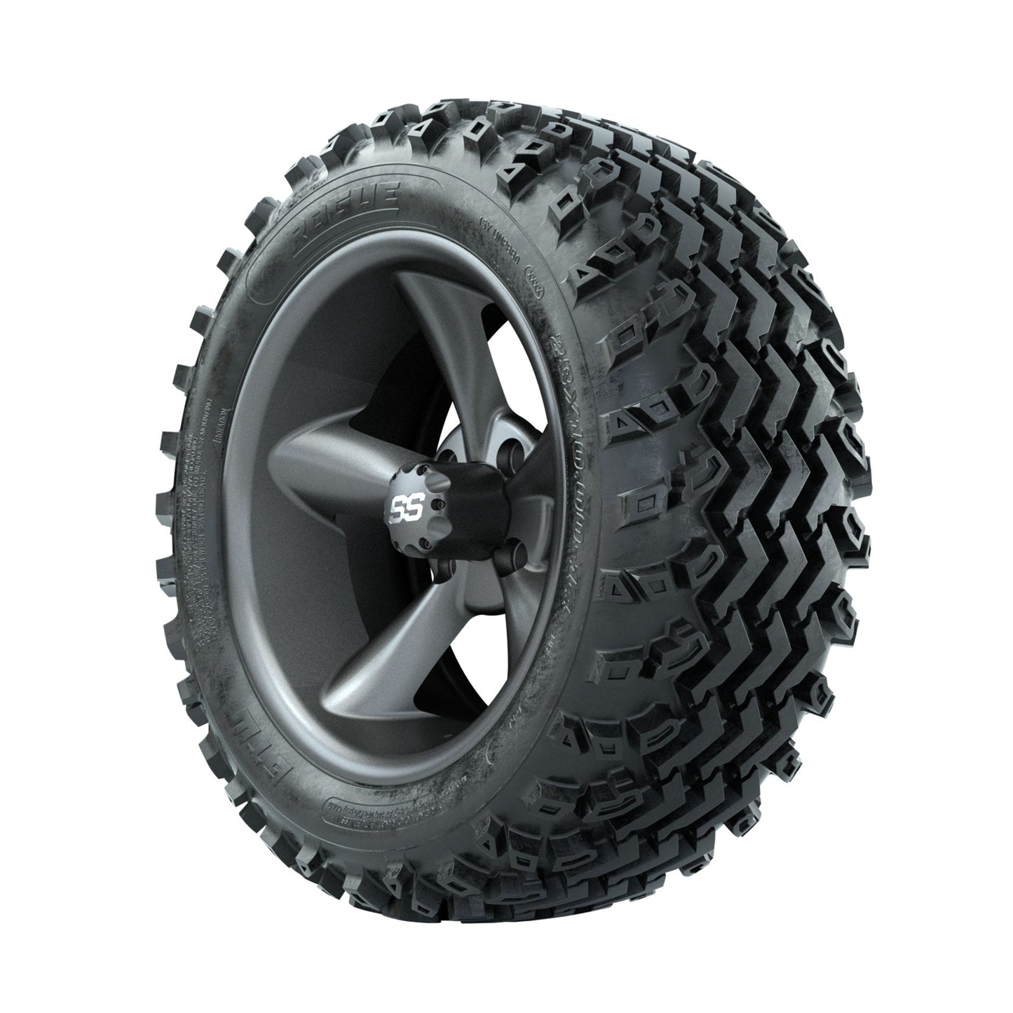 GTW Godfather Matte Grey 14 in Wheels with 23x10.00-14 Rogue All Terrain Tires Full Set