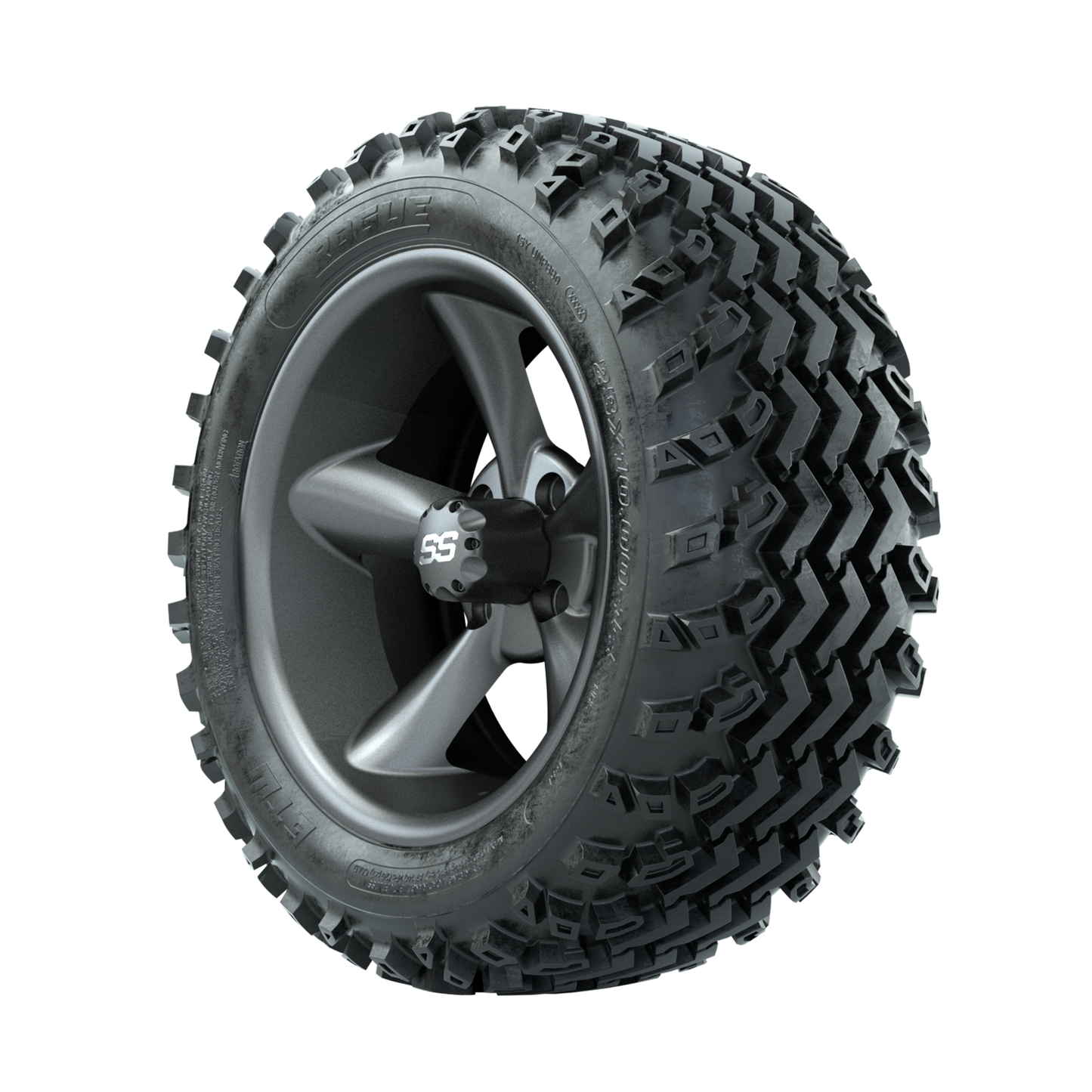 GTW Godfather Matte Grey 14 in Wheels with 23x10.00-14 Rogue All Terrain Tires Full Set