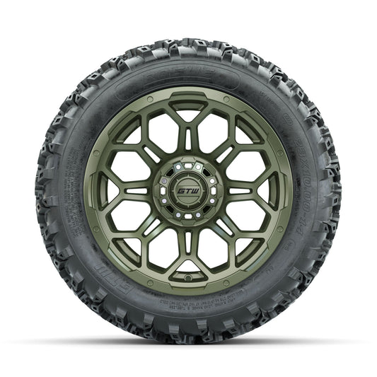 GTW Bravo Matte Recon Green 14 in Wheels with 23x10.00-14 Rogue All Terrain Tires Full Set