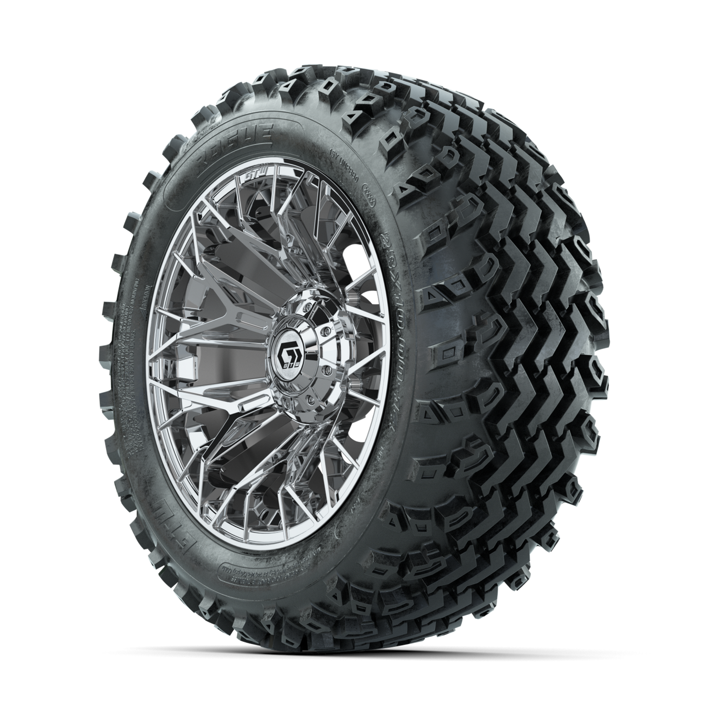 GTW Stellar Chrome 14 in Wheels with 23x10.00-14 Rogue All Terrain Tires Full Set
