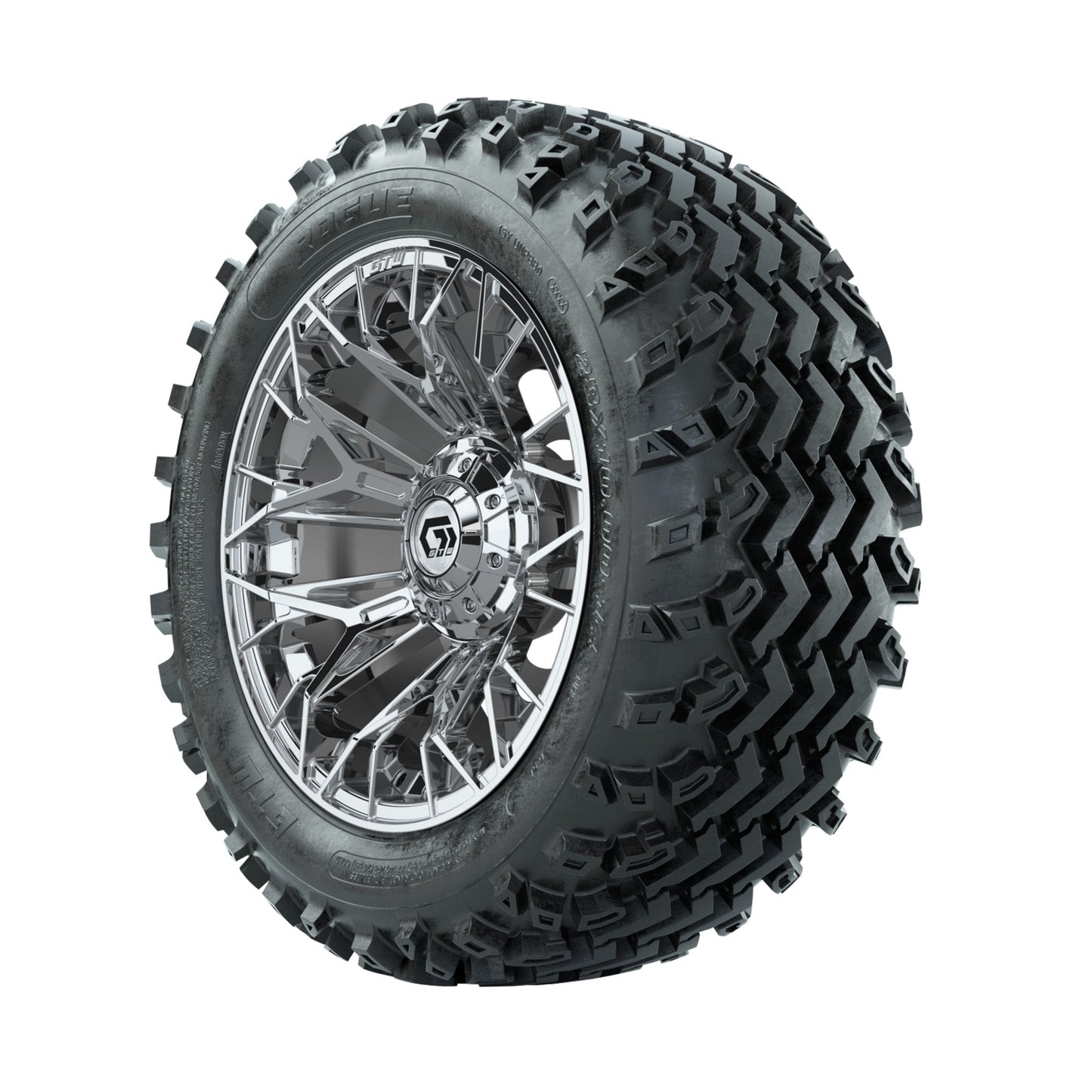 GTW Stellar Chrome 14 in Wheels with 23x10.00-14 Rogue All Terrain Tires Full Set