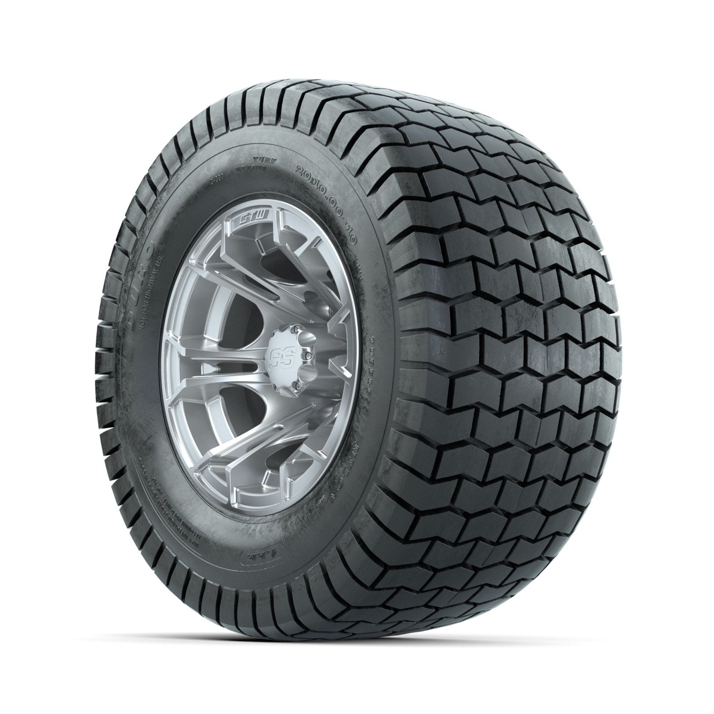 GTW Spyder Silver Brush 10 in Wheels with 20x10-10 Duro Soft Street Tires Full Set
