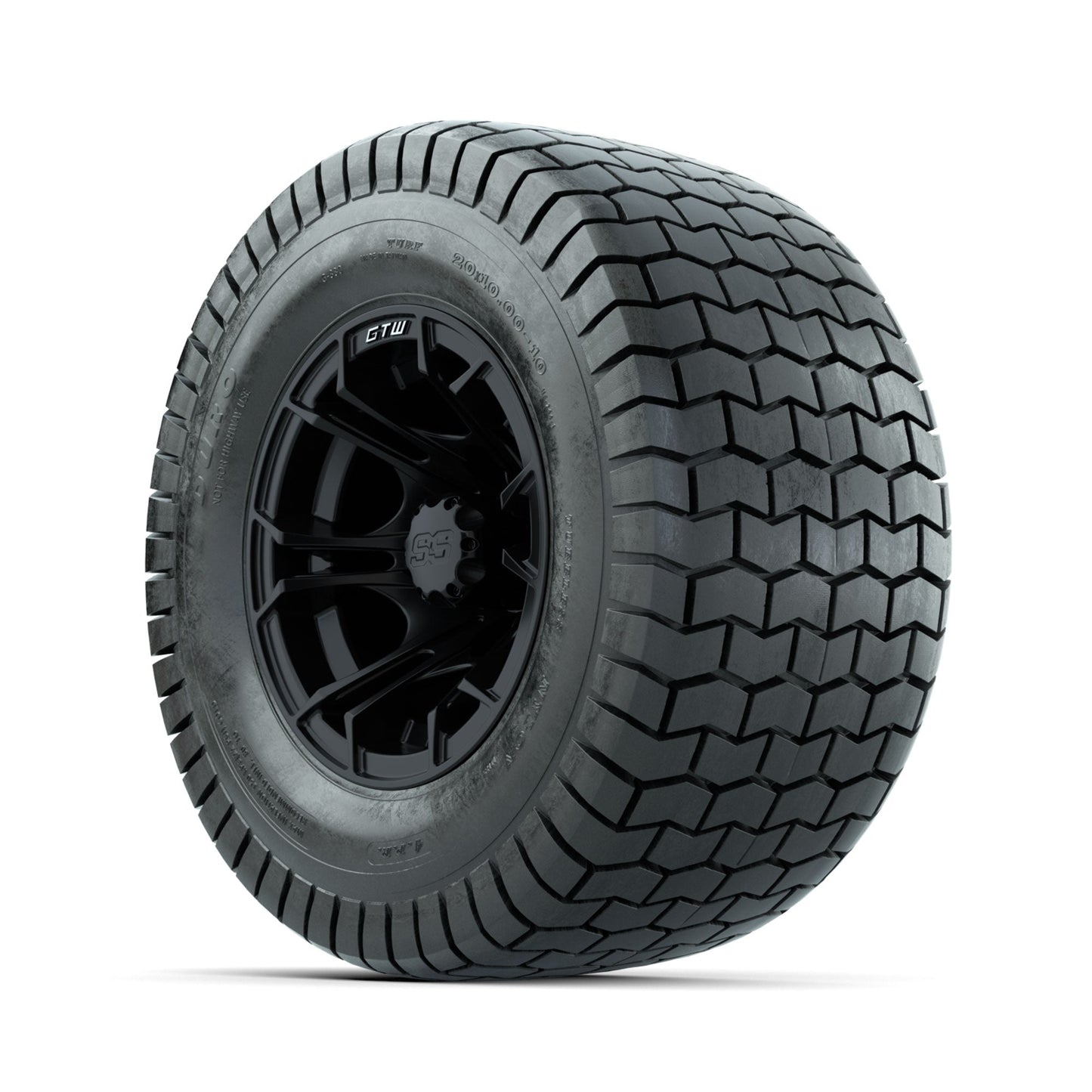 GTW Spyder Matte Black 10 in Wheels with 20x10-10 Duro Soft Street Tires Full Set