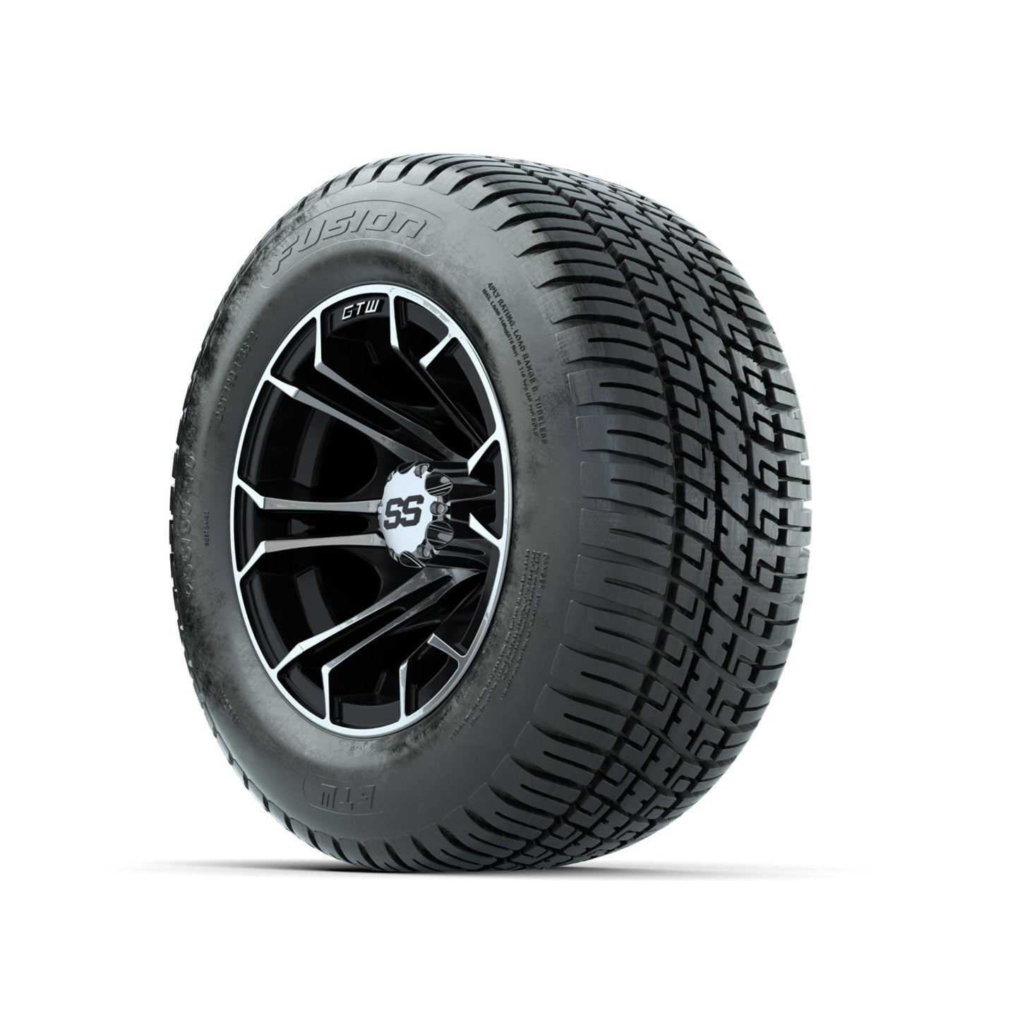 GTW Spyder Machined/Black 10 in Wheels with 205/50-10 Fusion Street Tires Full Set