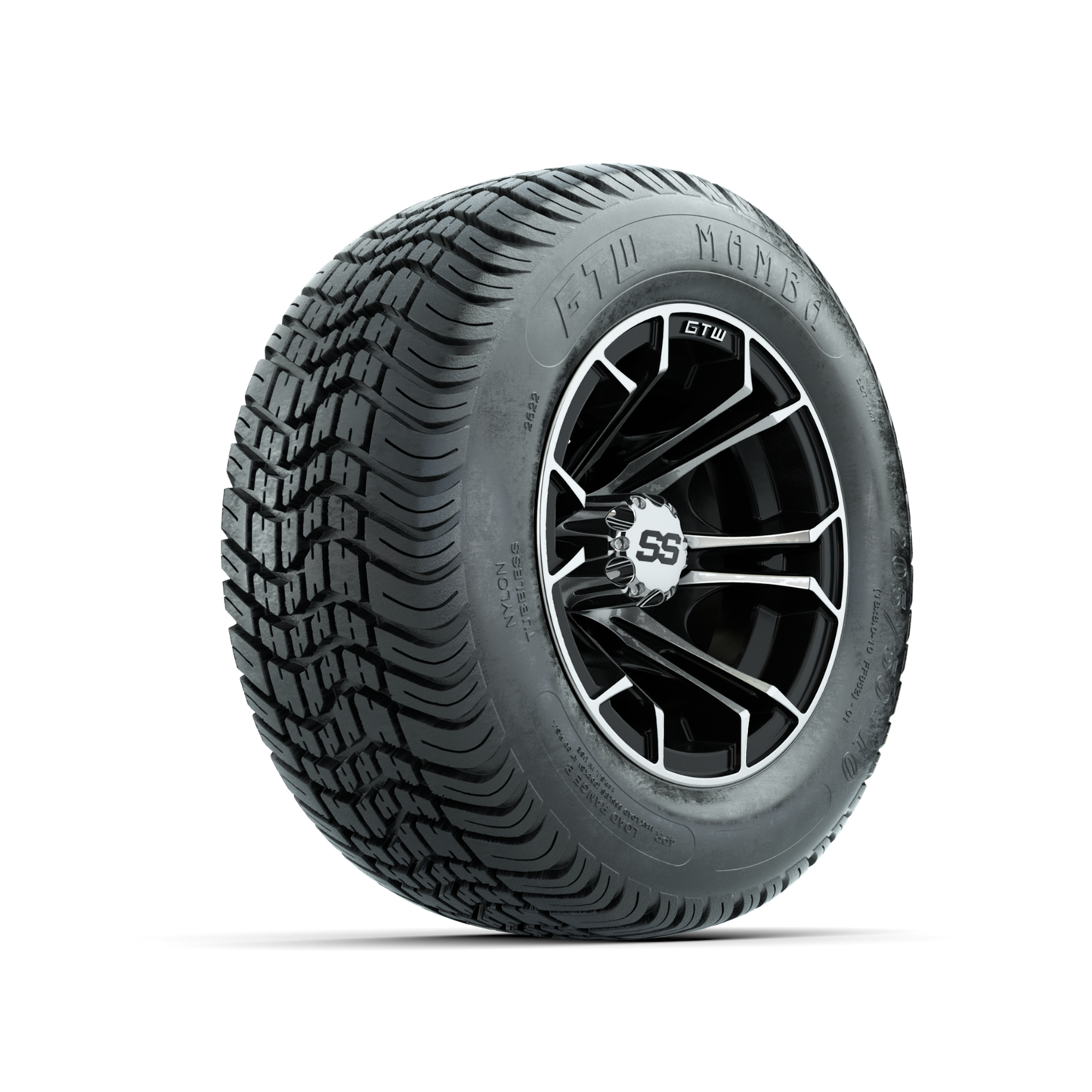 GTW Spyder Machined/Black 10 in Wheels with 205/50-10 Mamba Street Tires Full Set