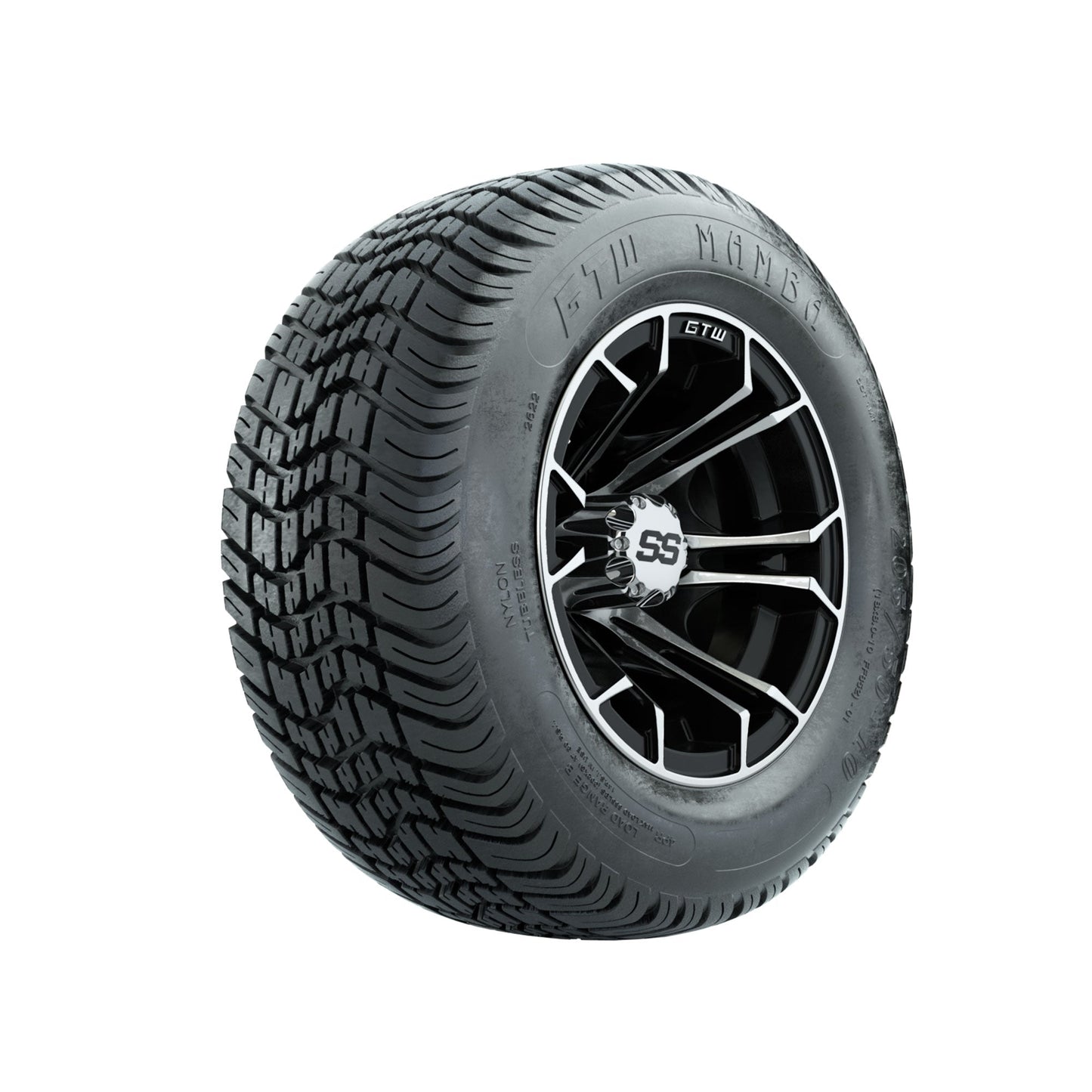 GTW Spyder Machined/Black 10 in Wheels with 205/50-10 Mamba Street Tires Full Set