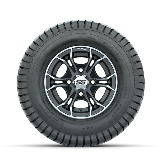 GTW Spyder Machined/Matte Grey 10 in Wheels with 20x10-10 Duro Soft Street Tires Full Set