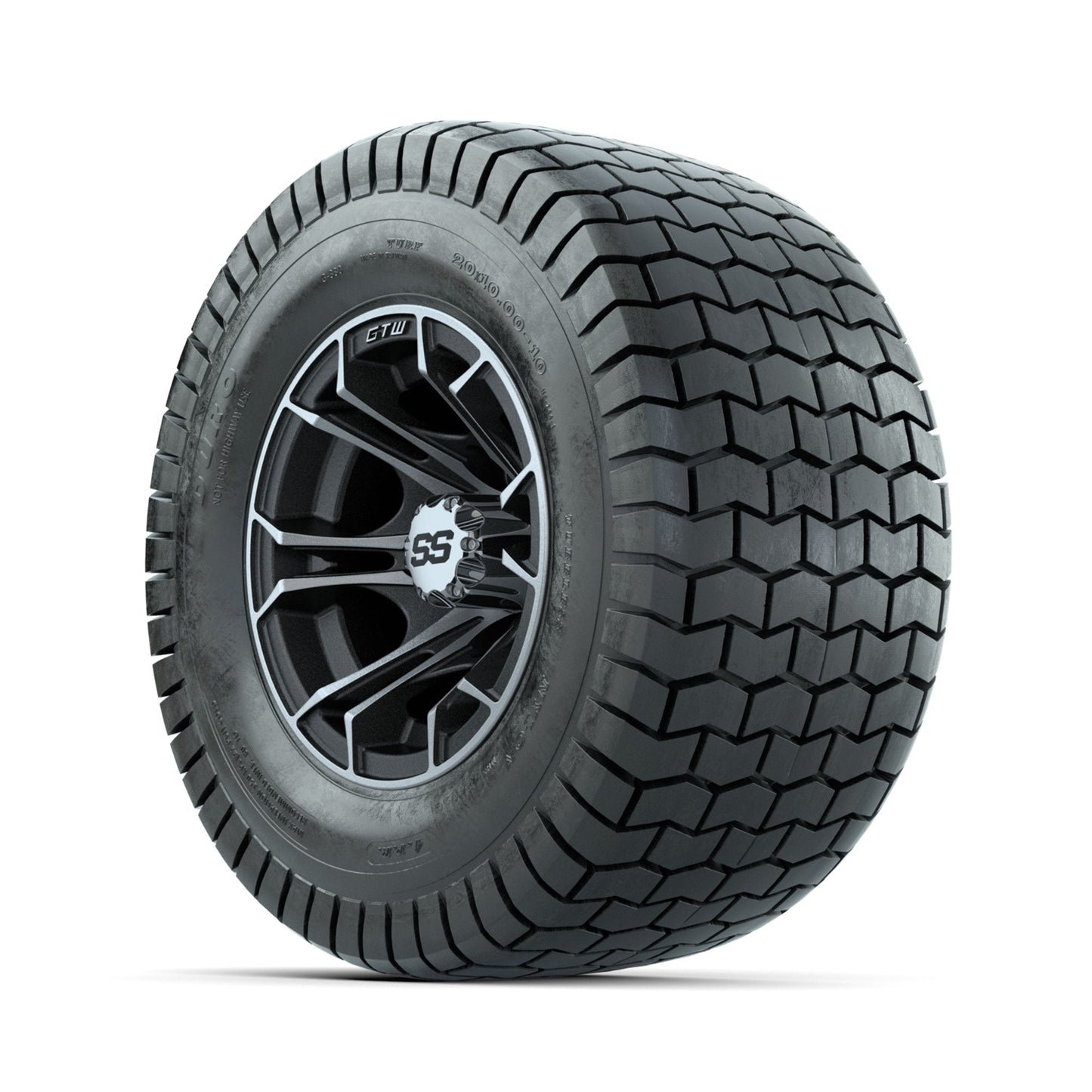 GTW Spyder Machined/Matte Grey 10 in Wheels with 20x10-10 Duro Soft Street Tires Full Set