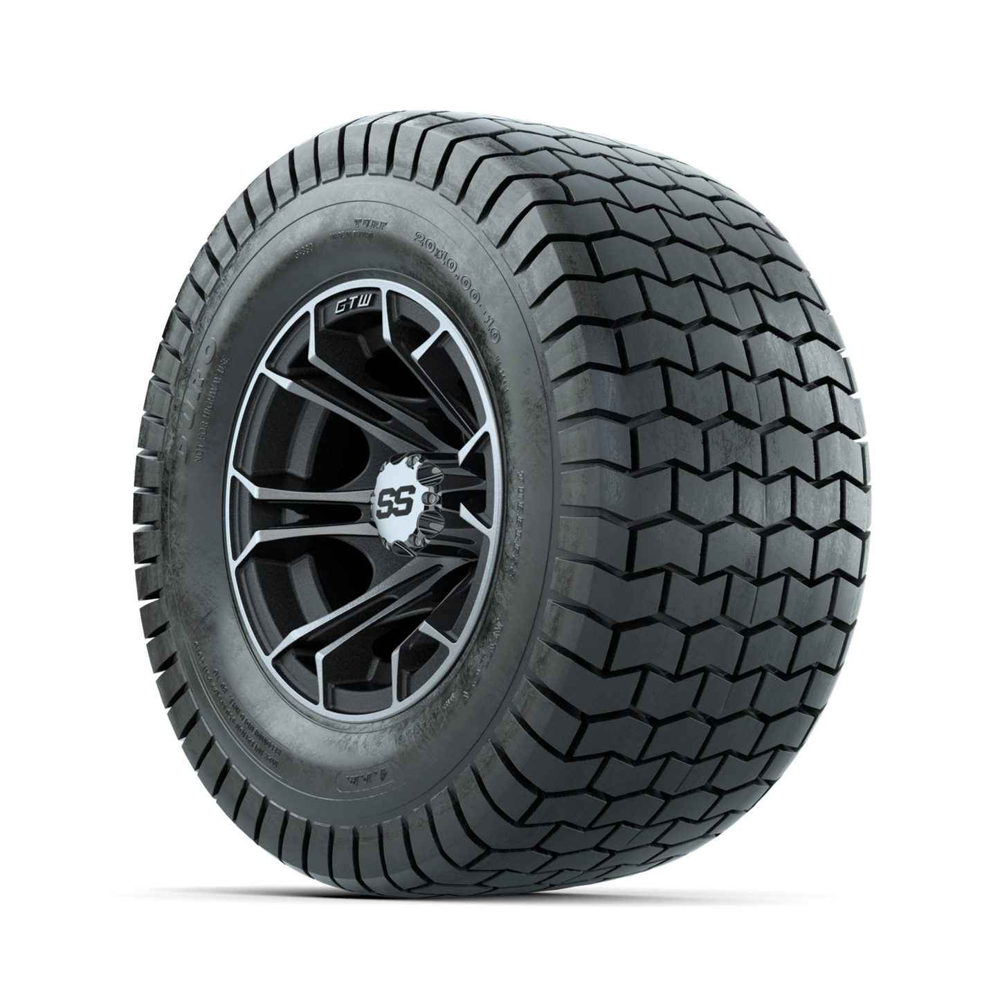 GTW Spyder Machined/Matte Grey 10 in Wheels with 20x10-10 Duro Soft Street Tires Full Set