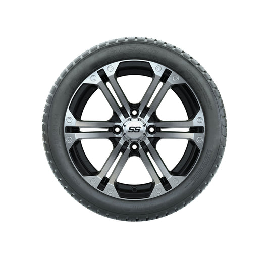 Set of (4) 14" GTW Machined/Black Specter Wheels On Lo-Pro Tires