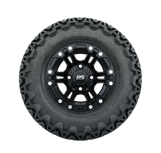 Specter Matte Black Wheels and A-T Tires - 10 Inch