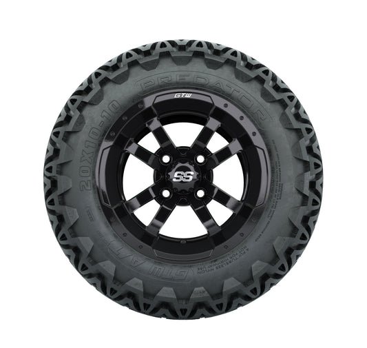 GTW Storm Trooper Black Wheels with 20in Predator A-T Tires - 10 Inch