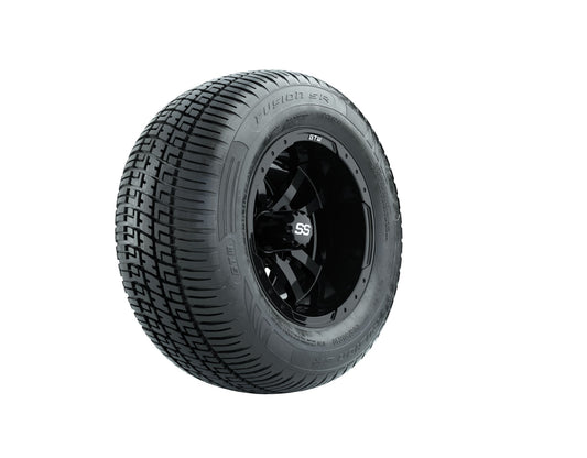 GTW Storm Trooper Black Wheels with 18in Fusion DOT Approved Street Tires - 10 Inch