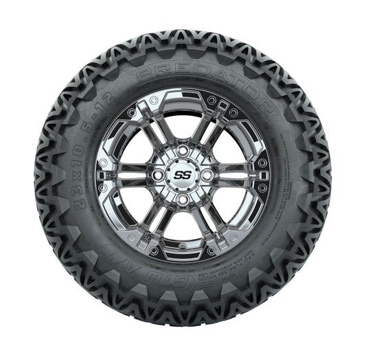 GTW Specter Chrome Wheels with 23in Predator A-T Tires - 12 Inch