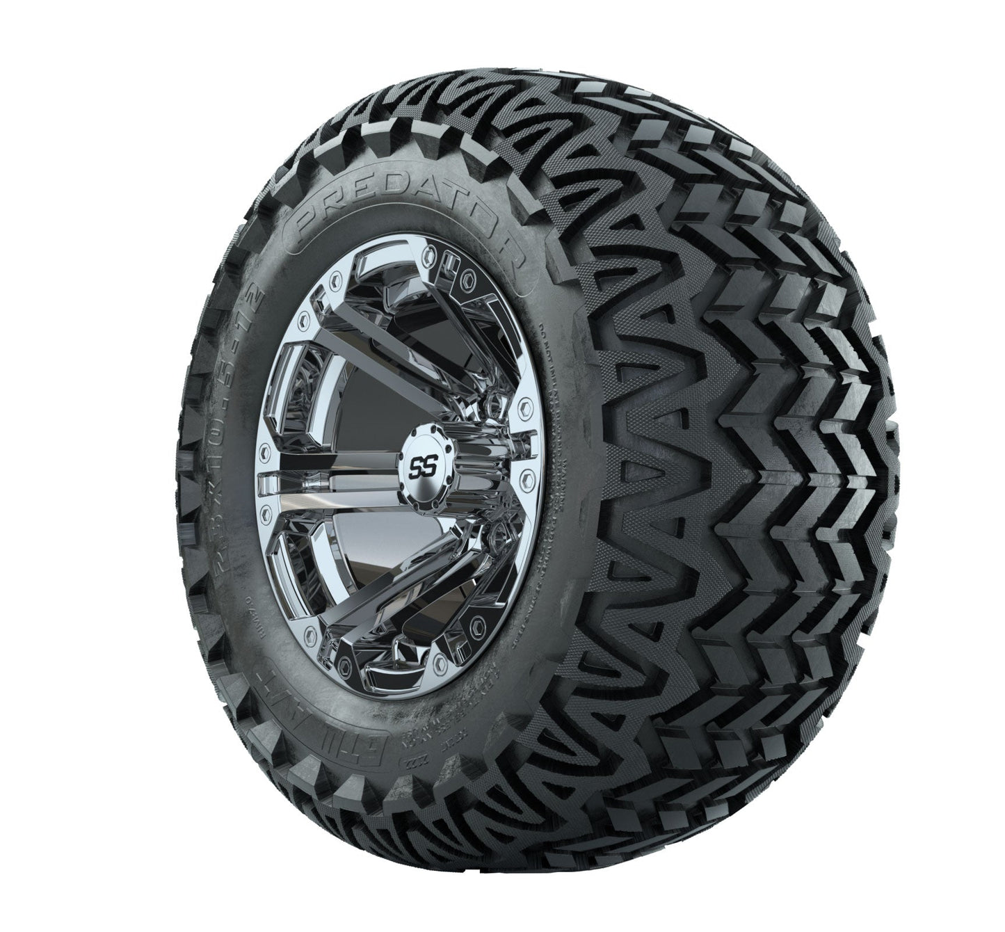 GTW Specter Chrome Wheels with 23in Predator A-T Tires - 12 Inch