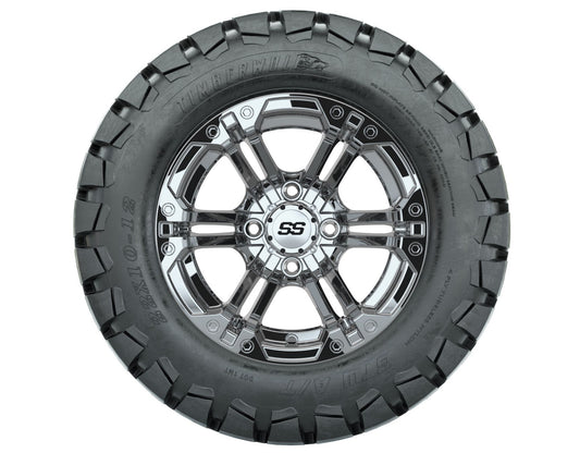 GTW Specter Chrome Wheels with 22in Timberwolf Mud Tires - 12 Inch