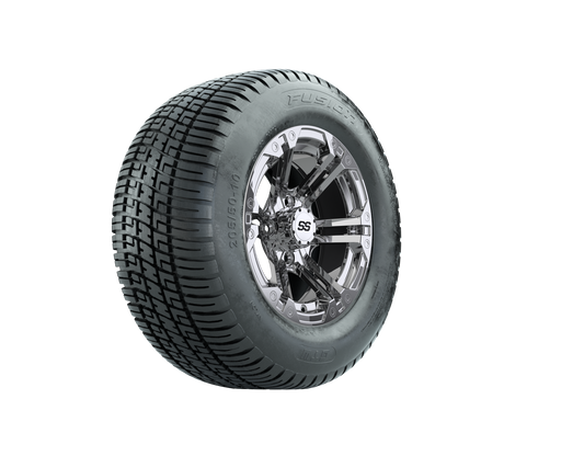 GTW Specter Chrome Wheels with 18in Mamba DOT Approved Street Tires - 12 Inch