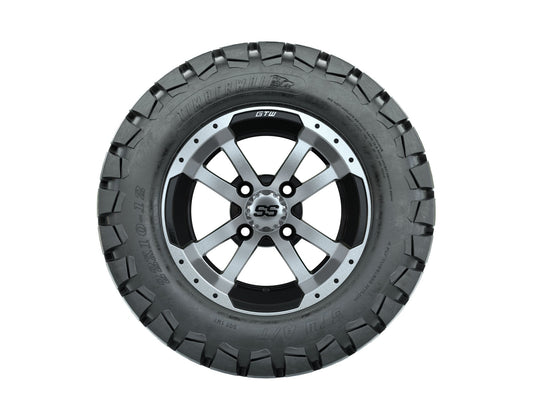 GTW Storm Trooper Black and Machined Wheels with 22in Timberwolf Mud Tires - 12 Inch