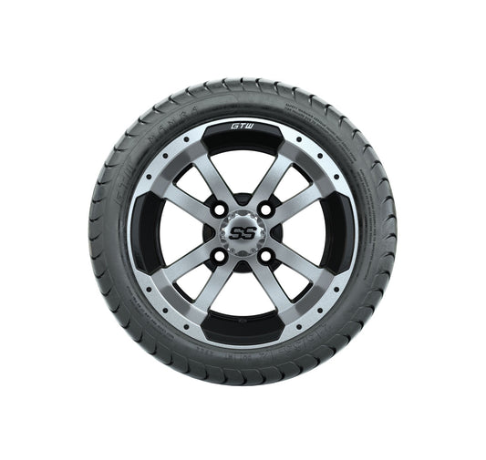 GTW Storm Trooper Black and Machined Wheels with 18in Mamba DOT Approved Street Tires - 12 Inch