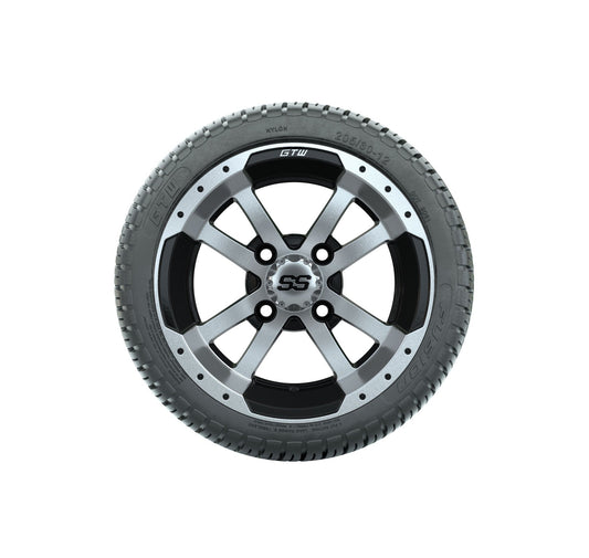 GTW Storm Trooper Black and Machined Wheels with 18in Fusion DOT Approved Street Tires - 12 Inch