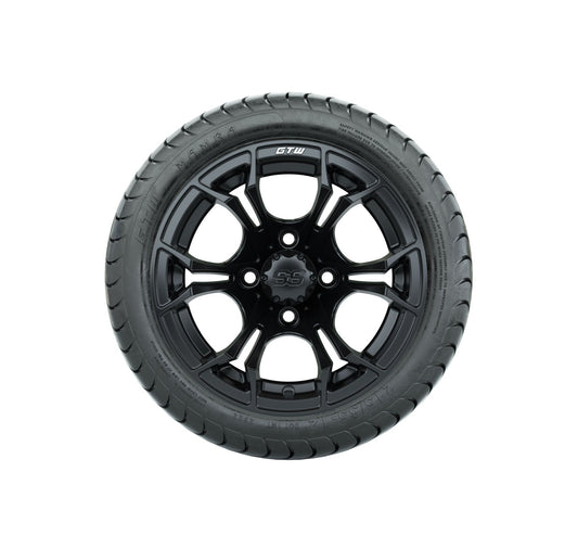 GTW Spyder Matte Black Wheels with 18in Mamba DOT Approved Street Tires - 12 Inch