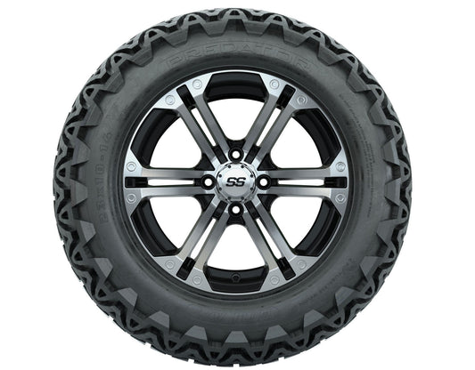 GTW Specter Black and Machined Wheels with 23in Predator A-T Tires - 14 Inch