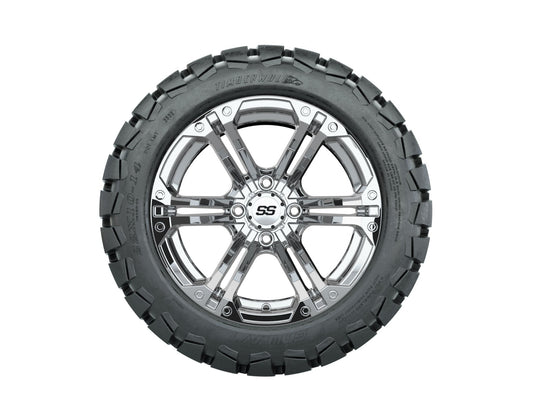 GTW Specter Chrome Wheels with 22in Timberwolf Mud Tires - 14 Inch