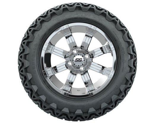 GTW Tempest Chrome Wheels with 23in Predator A-T Tires - 14 Inch