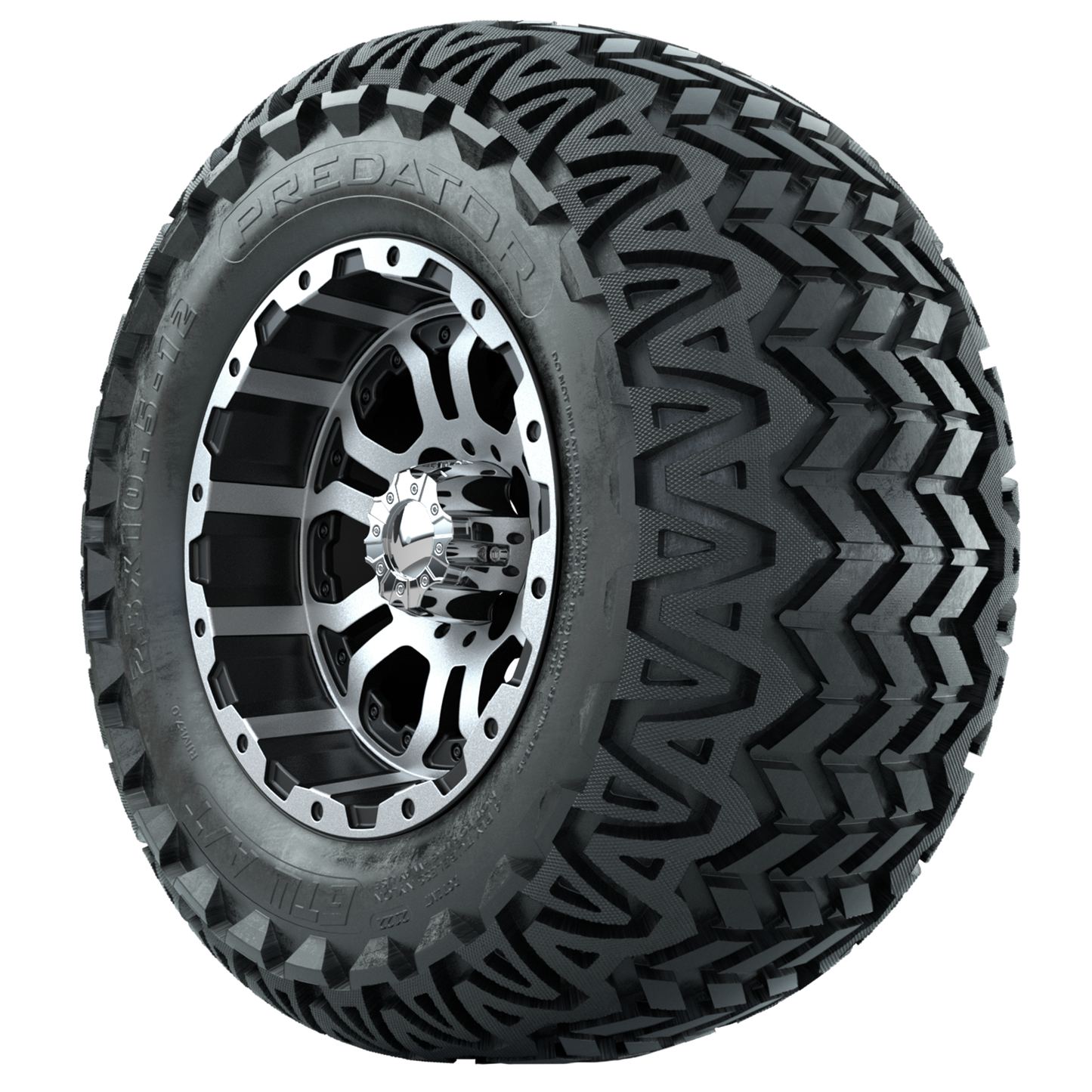 Set of (4) 12 in GTW Omega Wheels with 23x10.5-12 GTW Predator All-Terrain Tires