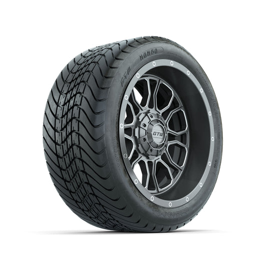 GTW Volt Gunmetal/Machined 14 in Wheels with 225/30-14 Mamba Street Tire Full Set
