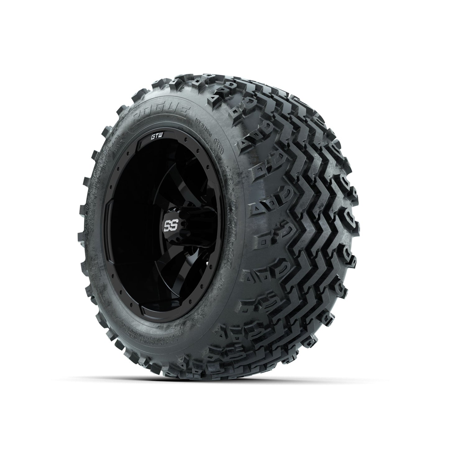 GTW Storm Trooper Black 10 in Wheels with 18x9.50-10 Rogue All Terrain Tires Full Set