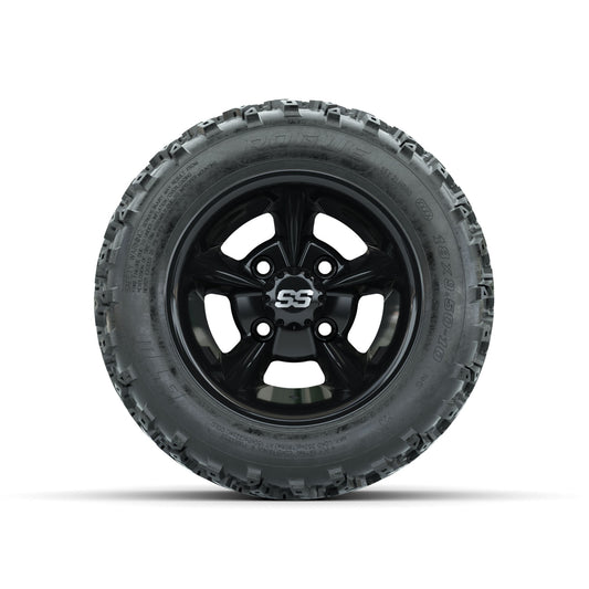 GTW Godfather Black 10 in Wheels with 18x9.50-10 Rogue All Terrain Tires Full Set