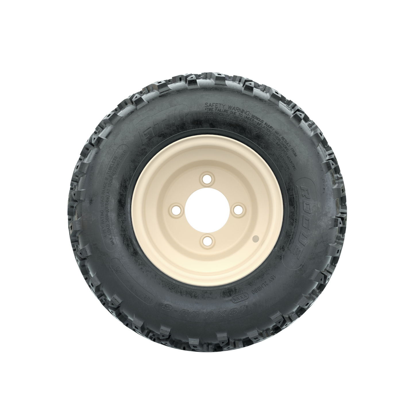 GTW Steel Yamaha Ivory Centered 8 in Wheels with 18x9.50-8 Rogue All Terrain Tires Full Set