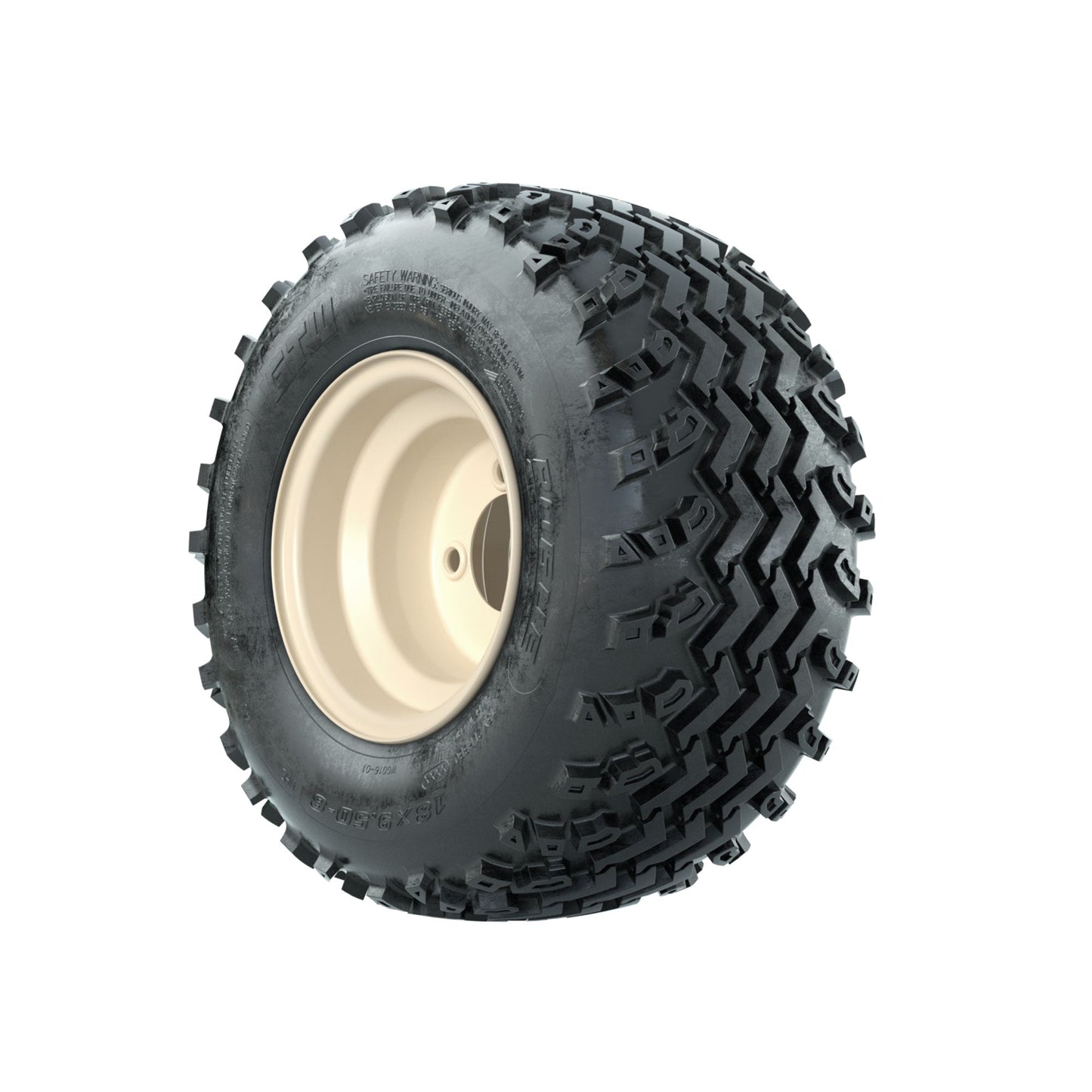 GTW Steel Yamaha Ivory Centered 8 in Wheels with 18x9.50-8 Rogue All Terrain Tires Full Set