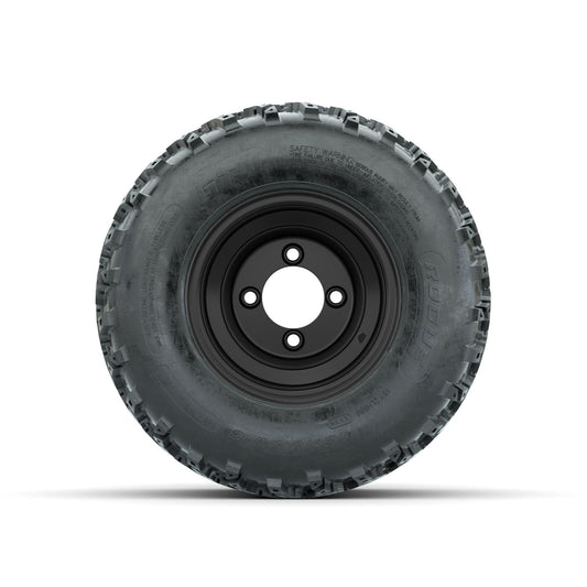 GTW Steel Matte Black 2:5 Offset 8 in Wheels with 18x9.50-8 Rogue All Terrain Tires – Full Set