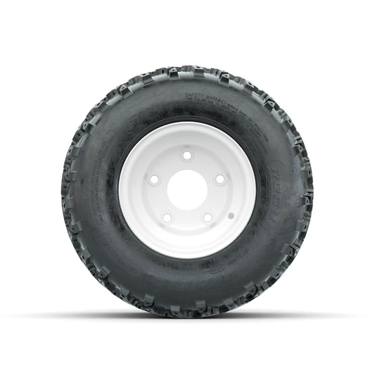 GTW Steel White Centered 5-Hole 8 in Wheels with 18x9.50-8 Rogue All Terrain Tires Full Set