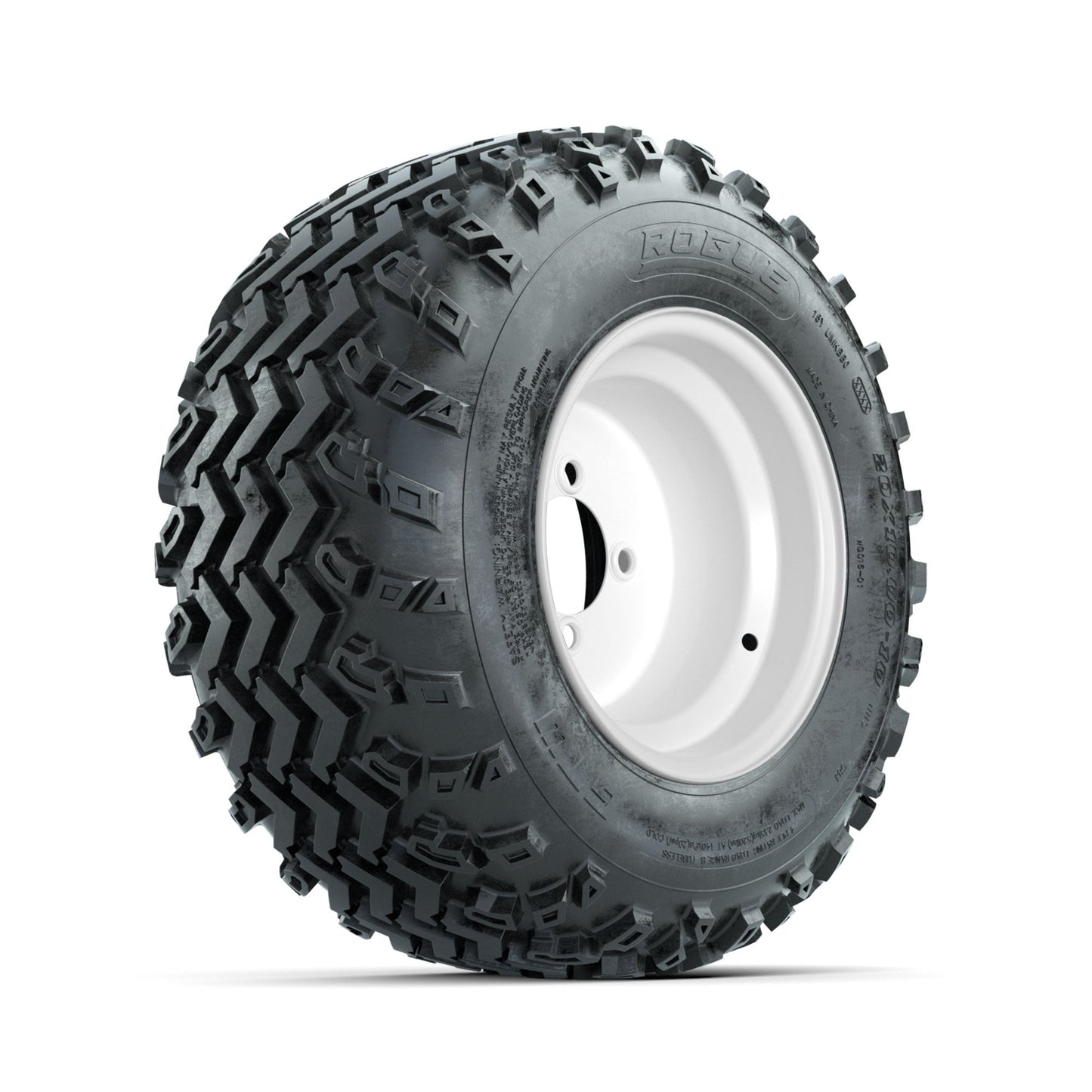 GTW Steel White 10 in Wheels with 20x10.00-10 Rogue All Terrain Tires Full Set