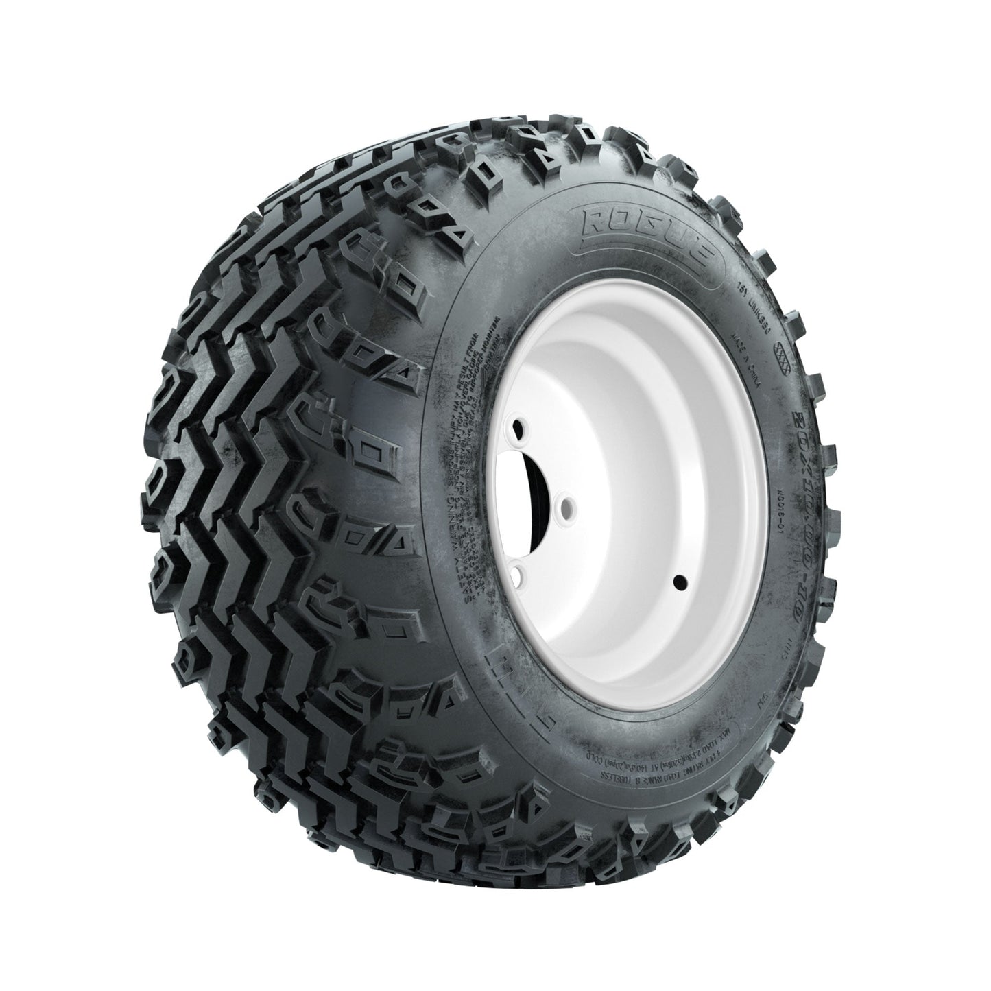 GTW Steel White 10 in Wheels with 20x10.00-10 Rogue All Terrain Tires Full Set