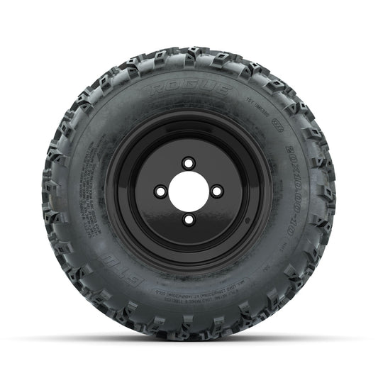 GTW Steel Black 10 in Wheels with 20x10.00-10 Rogue All Terrain Tires Full Set